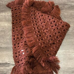 Rampage burnt orange infinity scarf with fringe